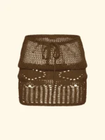 GONNA COPRICOSTUME EFFEK TRAFORATA CON COULISSE MARRONE - immagine 2