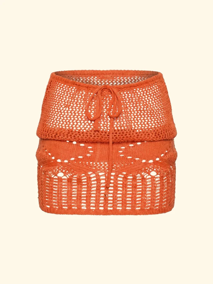 GONNA COPRICOSTUME EFFEK TRAFORATA CON COULISSE ARANCIO - immagine 4