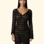 COPRICOSTUME DONNA EFFEK TRAFORATO CON SCOLLO A V NERO