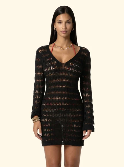 COPRICOSTUME DONNA EFFEK TRAFORATO CON SCOLLO A V NERO