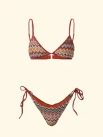 COSTUME DONNA EFFEK TOP-TRIANGOLO TESSUTO TRAFORATO COLOR BRUCIATO - immagine 2