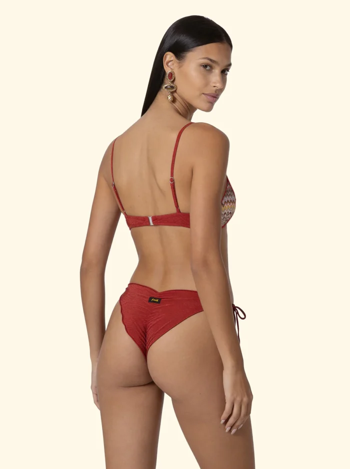 COSTUME DONNA EFFEK TOP-TRIANGOLO TESSUTO TRAFORATO COLOR BRUCIATO - immagine 3
