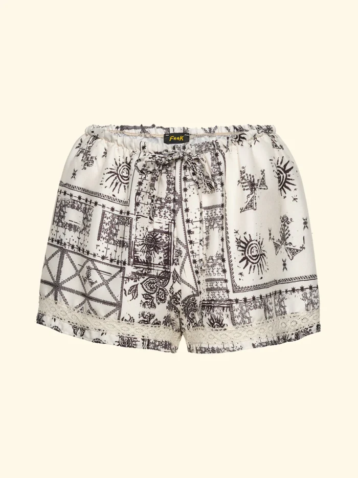 SHORT DONNA EFFEK IN FANTASIA BIANCA E NERA CON PASSAMANERIA - immagine 3