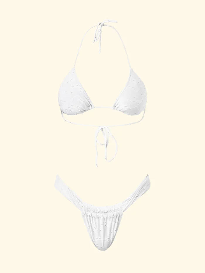 COSTUME DONNA EFFEK IN SANGALLO BIANCO TRIANGOLO E BRASILIANA A TENDINA - immagine 3