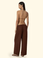 PANTALONE A PALAZZO EFFEK DONNA IN LUREX MARRONE DELLA COLLEZIONE ESTATE 2026