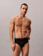COSTUME UOMO CALVIN KLEIN SLIP NERO CON DOPPIO ELASTICO LOGATO - immagine 2