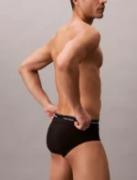 COSTUME UOMO CALVIN KLEIN SLIP NERO CON DOPPIO ELASTICO LOGATO - immagine 3