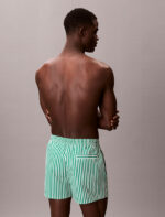 COSTUME UOMO CALVIN KLEIN PANTALONCINO MEDIO A RIGHINE VERDI E BIANCHE CON LOGHINO - immagine 4