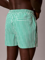 COSTUME UOMO CALVIN KLEIN PANTALONCINO MEDIO A RIGHINE VERDI E BIANCHE CON LOGHINO - immagine 5