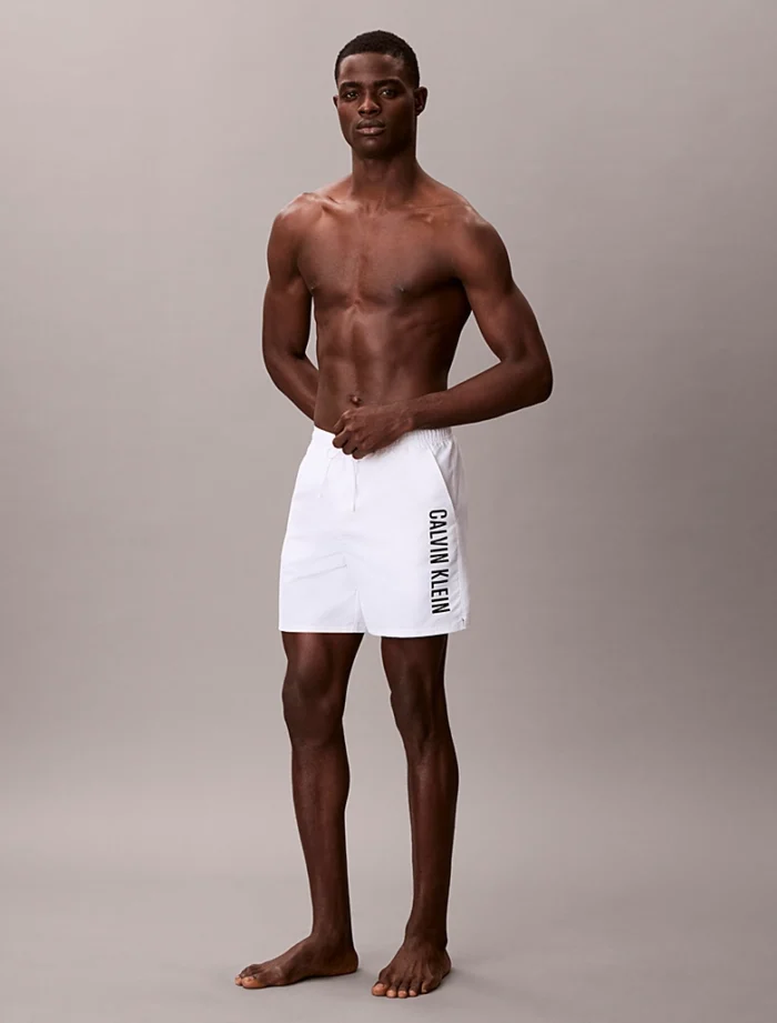 COSTUME UOMO CALVIN KLEIN PANTALONCIO MEDIO BIANCO CON SCRITTA LATERALE - immagine 3