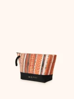 POCHETTE MARE ME FUI IN CANVA FANTASIA TRIBALE NERA, ROSSA E ARANCIO - immagine 2