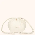 POCHETTE MARE ME FUI IN COTONE A CARAMELLA A TINTA UNITA BIANCA