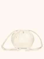 POCHETTE MARE ME FUI IN COTONE A CARAMELLA A TINTA UNITA BIANC