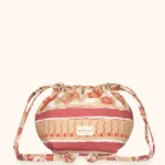 POCHETTE MARE ME FUI IN COTONE A CARAMELLA FANTASIA BEIGE, BIANCA E ROSSA