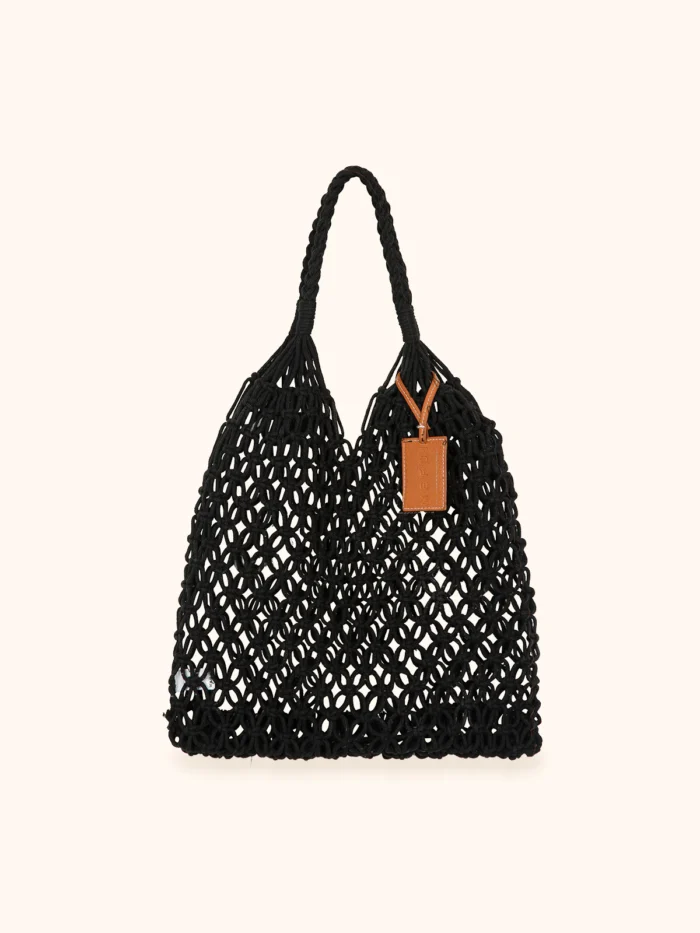 BORSA MARE ME FUI DELLA COLLEZIONE ESTATE 2026 IN RETE APERTA NEL COLORE NERO