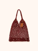 BORSA MARE ME FUI DELLA COLLEZIONE ESTATE 2026 IN RETE APERTA NEL COLORE BORDEAUX