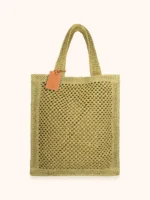 BORSA MARE ME FUI IN RAFIA RETTANGOLARE 39X30X11 DELLA STAGIONE ESTATE 2026 NEL COLORE VERDE