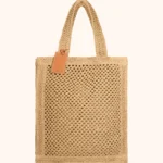 BORSA MARE ME FUI IN RAFIA RETTANGOLARE 39X30X11 DELLA STAGIONE ESTATE 2026 NEL COLORE BEIGE