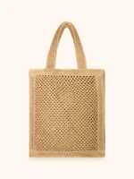 BORSA MARE ME FUI RETTANGOLARE IN RAFIA TINTA UNITA NEL COLOR BEIGE - immagine 3