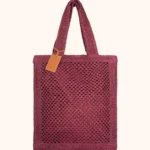 BORSA MARE ME FUI IN RAFIA RETTANGOLARE 39X30X11 DELLA STAGIONE ESTATE 2026 NEL COLORE BORDEAUX