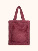 BORSA MARE ME FUI IN RAFIA RETTANGOLARE TINTA UNITA COLOR BORDEAUX - immagine 3