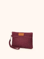 MINI POCHETTE ME FUI IN RAFIA TINTA UNITA BORDEAUX CON LACCETTO AL POLSO - immagine 2