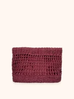 MAXI POCHETTE ME FUI IN RAFIA TINTA UNITA COLOR BORDEAUX - immagine 3