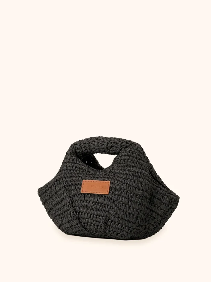 MINI BORSA ME FUI IN RAFIA NERA A "TORTELLINO" - immagine 2