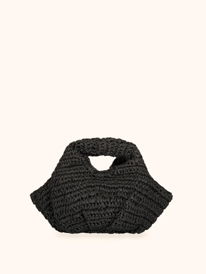 MINI BORSA ME FUI IN RAFIA NERA A "TORTELLINO" - immagine 3