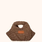MINI BAG ME FUI IN RAFIA MARRONE A FORMA DI TORTELLINO DELLA COLLEZIONE ESTATE 2026