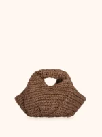 MINI BORSA ME FUI IN RAFIA MARRONE A FORMA DI TORTELLINO - immagine 3