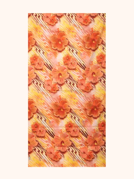 TELO MARE ME FUI IN MICROFIBRA DIMENSIONI 90X180 CON STAMPA BASE ARANCIO