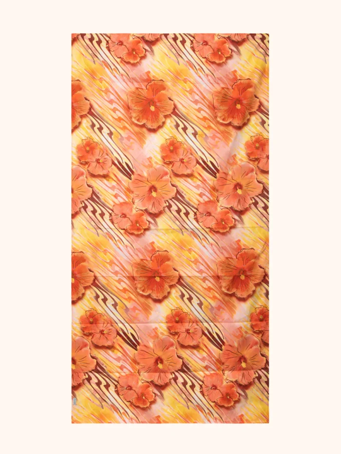 TELO MARE ME FUI IN MICROFIBRA DIMENSIONI 90X180 CON STAMPA BASE ARANCIO
