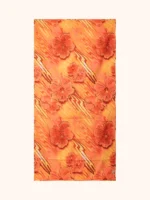 TELO MARE ME FUI IN MICROFIBRA DIMENSIONI 90X180 VIOLA CON STAMPA BASE ARANCIO