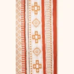 TELO MARE ME FUI IN MICROFIBRA DIMENSIONI 90X180 CON STAMPA TRIBALE BEIGE, ROSSO E MARRONE