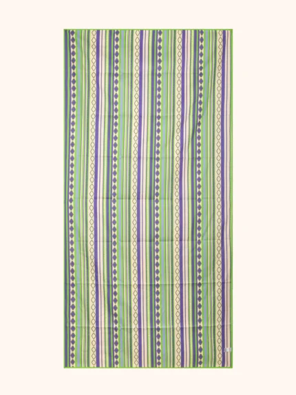 TELO MARE ME FUI IN MICROFIBRA DIMENSIONI 90X180 CON STAMPA NEI COLORI DEL BEIGE, VIOLA E VERDE