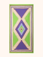 TELO MARE ME FUI IN MICROFIBRA DIMENSIONI 90X180 CON STAMPA NEI COLORI DEL BEIGE, VIOLA E VERDE