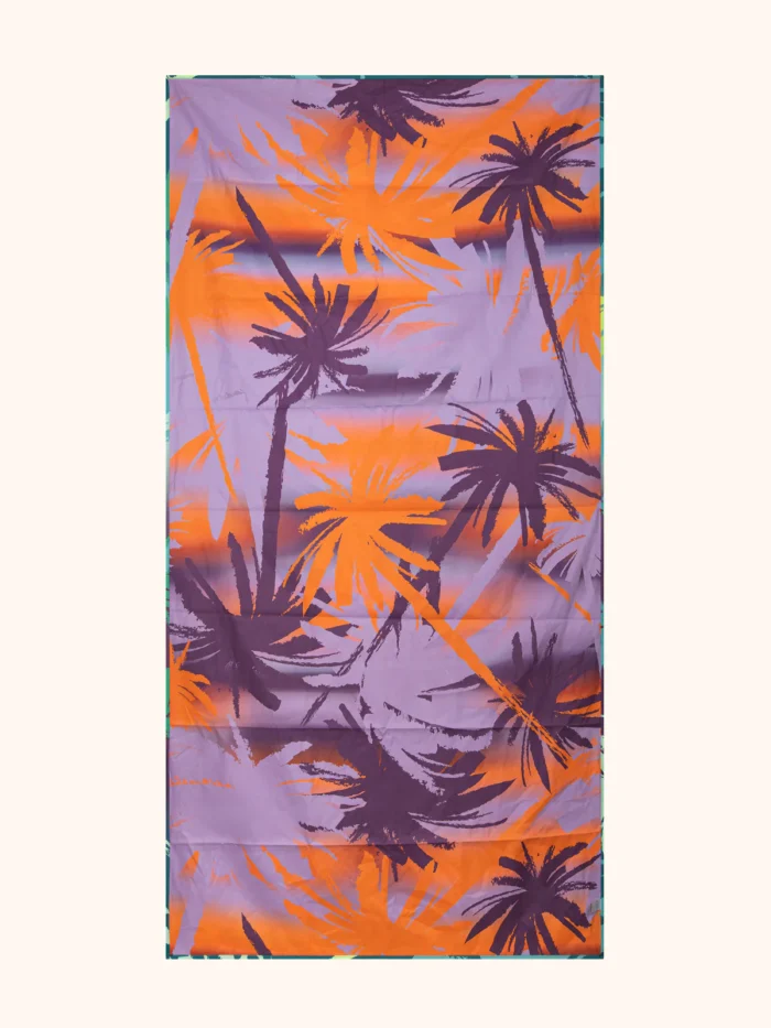 TELO MARE ME FUI IN MICROFIBRA DIMENSIONI 90X180 CON DOPPIA FANTASIA NEI COLORI AZZURRO/BLU E VIOLA/ARANCIO