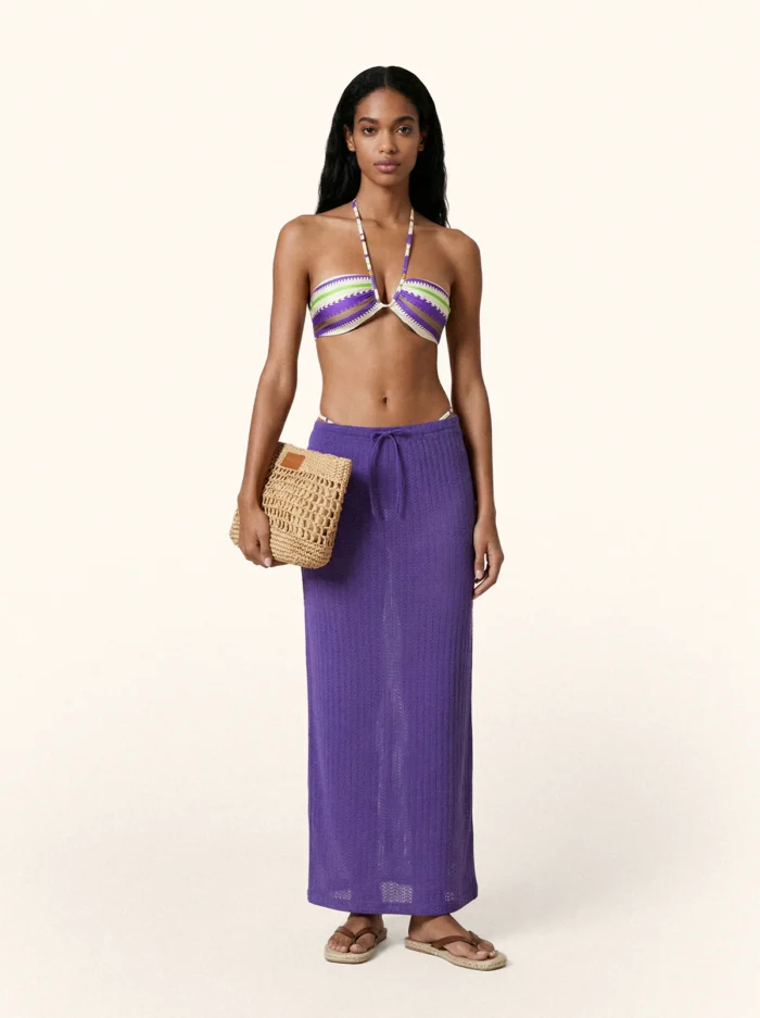 GONNA LUNGA ME FUI TRAFORATA COLOR VIOLA - immagine 2