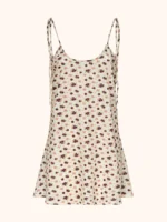 VESTITINO CORTO DONNA ME FUI CON BRETELLINA REGOLABILE E SCOLLO SULLA SCHIENA BOANCO CON FIORELLINI - immagine 3