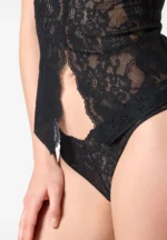 TOP OROBLU IN PIZZO ELASTICIZZATO NERO - immagine 4