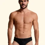 COSTUME UOMO EFFEK DELLA STAGIONE ESTATE 2026. SLIP A TINTA UNITA COLOR NERO