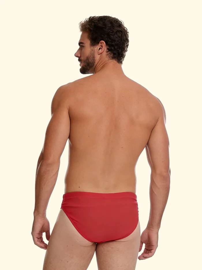 COSTUME UOMO EFFEK DELLA STAGIONE ESTATE 2026. SLIP A TINTA UNITA COLOR ROSSO