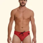 COSTUME UOMO EFFEK DELLA STAGIONE ESTATE 2026. SLIP A TINTA UNITA COLOR ROSSO