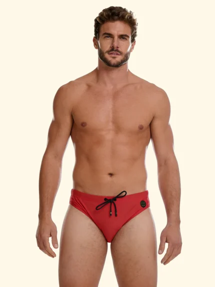 COSTUME UOMO EFFEK DELLA STAGIONE ESTATE 2026. SLIP A TINTA UNITA COLOR ROSSO