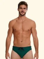 COSTUME UOMO EFFEK DELLA STAGIONE ESTATE - SLIP A TINTA UNITA VERDE SCURO