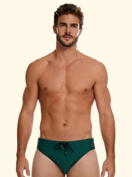 COSTUME UOMO EFFEK DELLA STAGIONE ESTATE - SLIP A TINTA UNITA VERDE SCURO