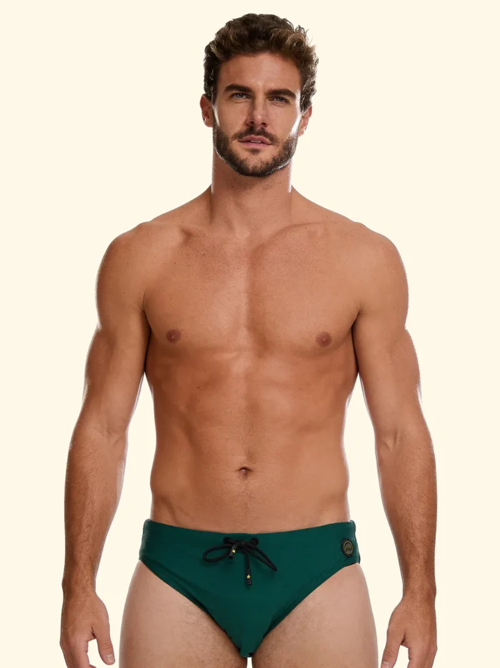 COSTUME UOMO EFFEK DELLA STAGIONE ESTATE - SLIP A TINTA UNITA VERDE SCURO