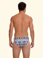 COSTUME UOMO EFFEK SLIP A FANTASIA ETNICA TURCHESE, COCCIO BASE PANNA - immagine 2