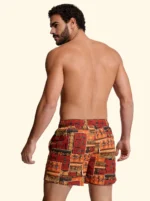 COSTUME UOMO EFFEK PANTALONCINO A FANTASIA EGIZIA ARANCIO E COCCIO - immagine 2